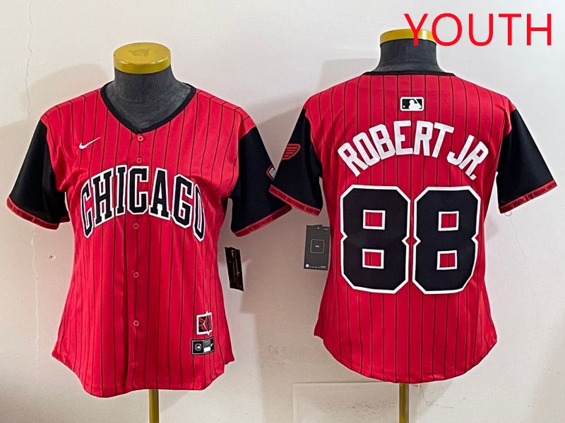 Youth 2025 Chicago White Sox #88 Robert jr Red Joint Name Nike MLB Jersey style 1